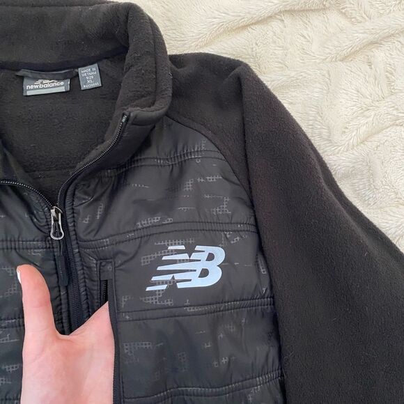 New Balance Black Fleece Jacket Quilted - Picture 5 of 7